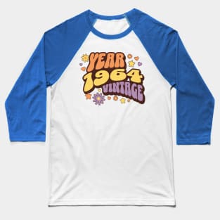 Year 1964 vintage, 60th birthday, 1964, vintage, turning 60, awsome 60th, birthday gift, best year Baseball T-Shirt